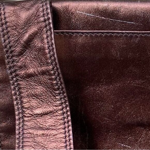 Vintage Chanel Metalic Brown Leather Flap Messenger CrossbodyBag w/COA & Card - Picture 7 of 15